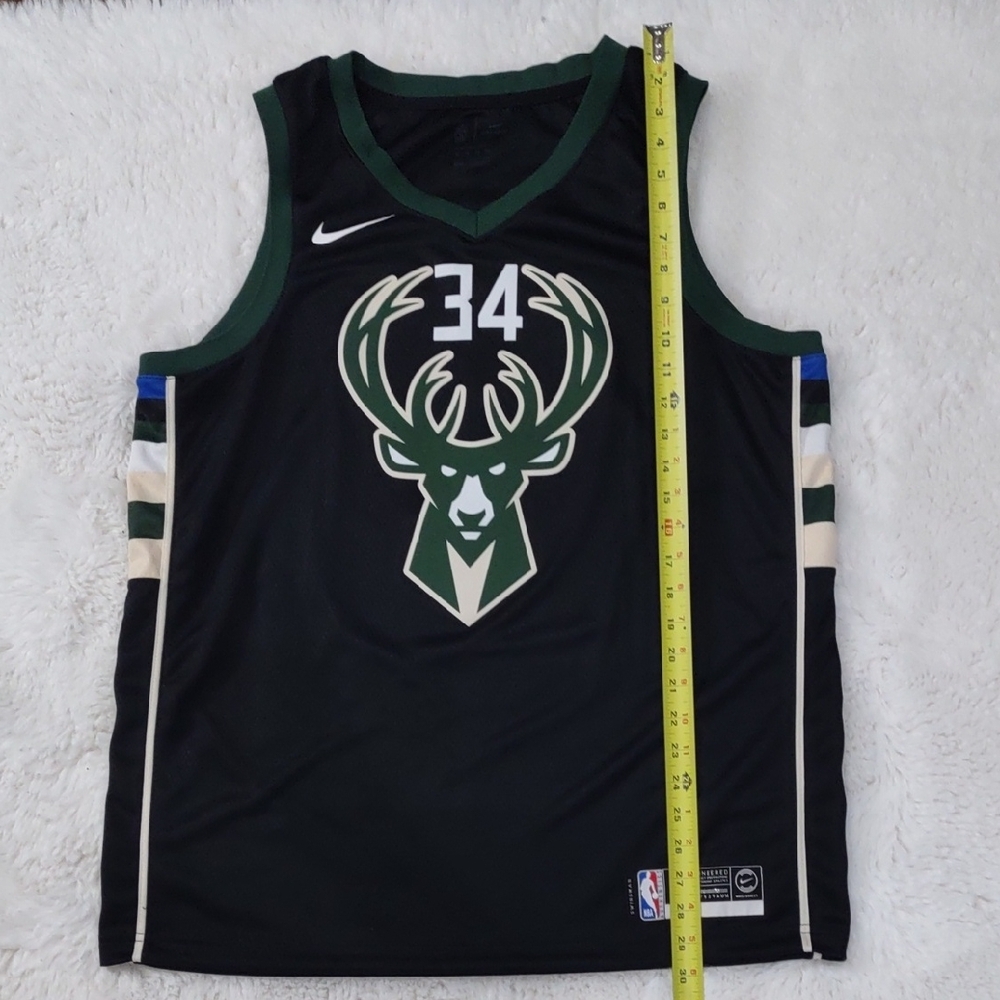 NBA Nike Black and Green Bucks Jersey - Picture 11 of 17